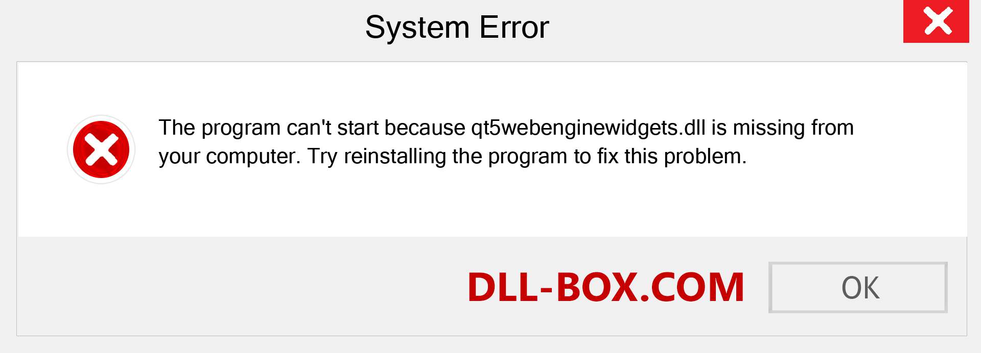  qt5webenginewidgets.dll file is missing?. Download for Windows 7, 8, 10 - Fix  qt5webenginewidgets dll Missing Error on Windows, photos, images